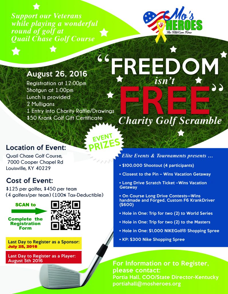 "Freedom Isn't Free" Charity Golf Scramble August 26, 2016